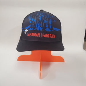 2024 Canadian Death Race Trucker Hat w/ Tree Shadows (Blue & Black) - Unisex