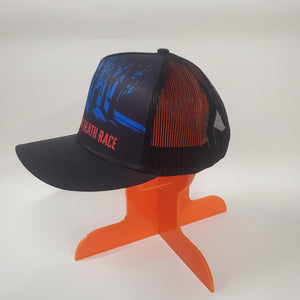 2024 Canadian Death Race Trucker Hat w/ Tree Shadows (Blue & Black) - Unisex