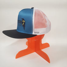 Load image into Gallery viewer, 2024 Sinister 7 Trucker Hat w/ S7 Logo (Teal &amp; White) - Unisex
