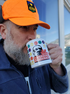 2023 Canadian Death Race Coffee Mug w/CDR Logo & Polkadots