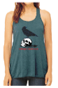 Load image into Gallery viewer, 2024 Canadian Death Race Ladies Flowy Racerback Tank w/ Raven Skull (Dark Heather Teal) - Women&#39;s
