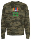 Load image into Gallery viewer, 2024 Canadian Death Race Crewneck Sweater w/ Skull Stripes (Forest Camo) - Unisex
