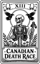 Load image into Gallery viewer, CDR Tarot Card - Canadian Death Race graphic - pocket size
