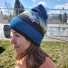 Load image into Gallery viewer, Sinister Sports Crowsnest Mountain Toque (Black, Blue, &amp; Yellow) - Unisex
