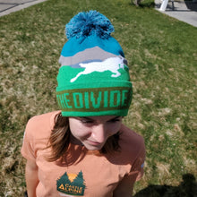 Load image into Gallery viewer, 2024 The Divide 200 Goat &amp; Mountains Toque (Green &amp; Blue) - Unisex
