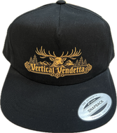 Vertical Vendetta - Five-Panel Curved Bill Snapback Cap - Black - Deer