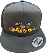 Load image into Gallery viewer, Vertical Vendetta - Five-Panel Trucker Cap - Grey
