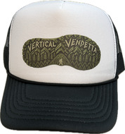 Vertical Vendetta Mesh-Back Trucker Cap - White/Black
