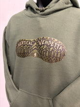 Load image into Gallery viewer, Vertical Vendetta Shoe Sole Unisex Hoodie - Military Green

