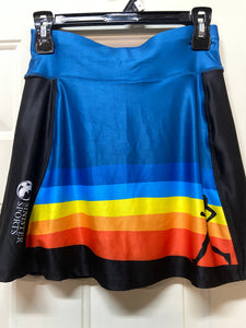 Sinister Sports Skort w/ Sunset Runner (Black & Dark Blue) - Women's