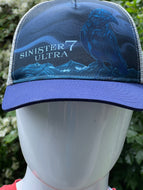 Sinister 7 Ultra Trucker Hat - 2025 Exclusive Design by Val - Blue w/ light mesh
