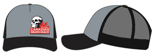 2023 Canadian Death Race Trucker Hat w/ Logo Crest (Grey and Black) - Unisex