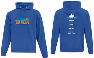 2023 Black Spur Ultra Pullover Hoodie w/ Sunset (Royal) – Unisex