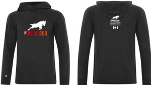2023 Divide 200 Long Sleeve Hooded T-Shirt w/ D200 Classic (Charcoal Triblend) - Unisex