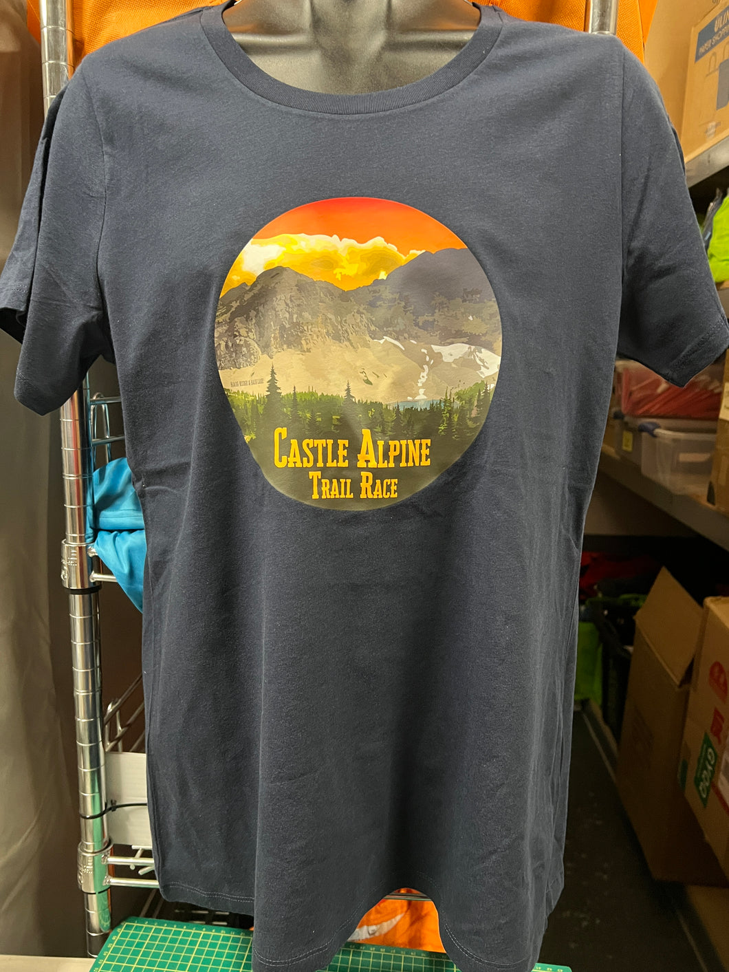 Castle Alpine Trail Race Scoop Neck T-Shirt Mt. Haig - True Navy
