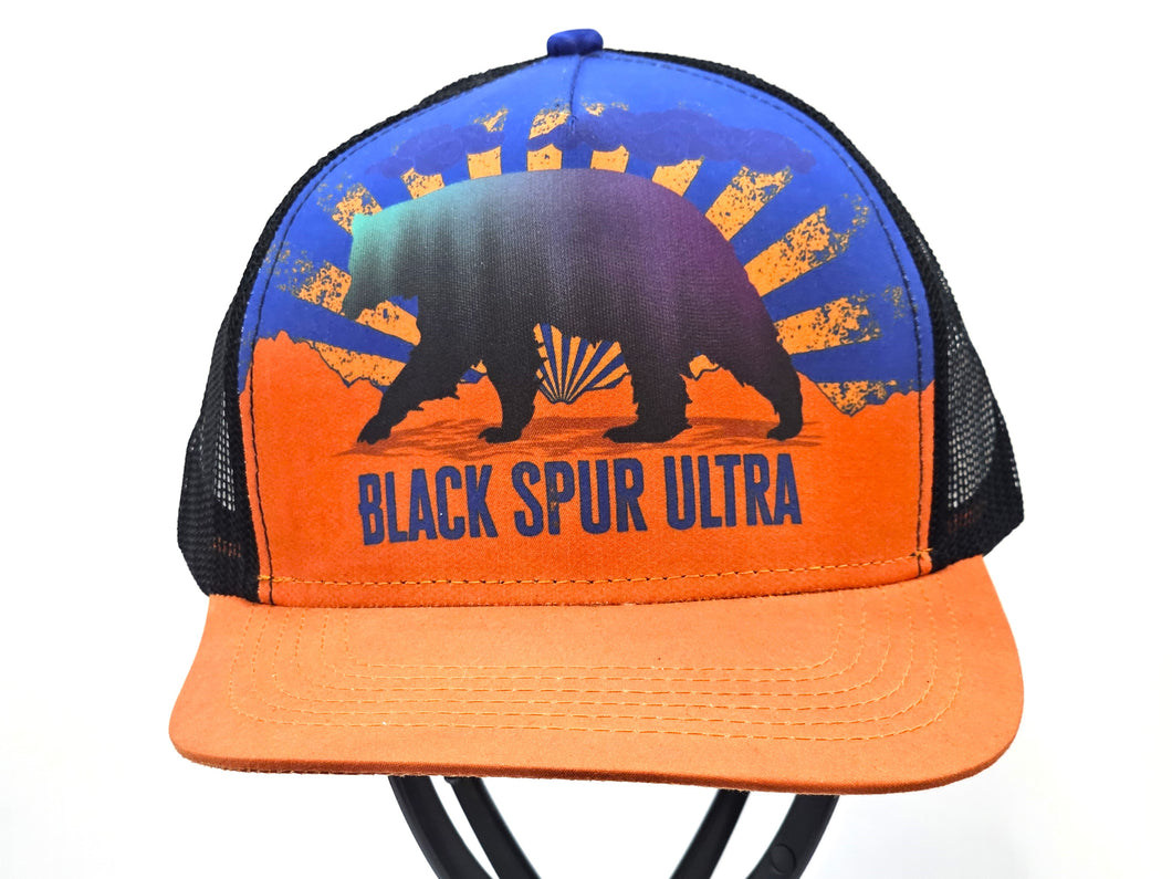 2024 Black Spur Trucker Hat w/Aurora (Orange, Black)