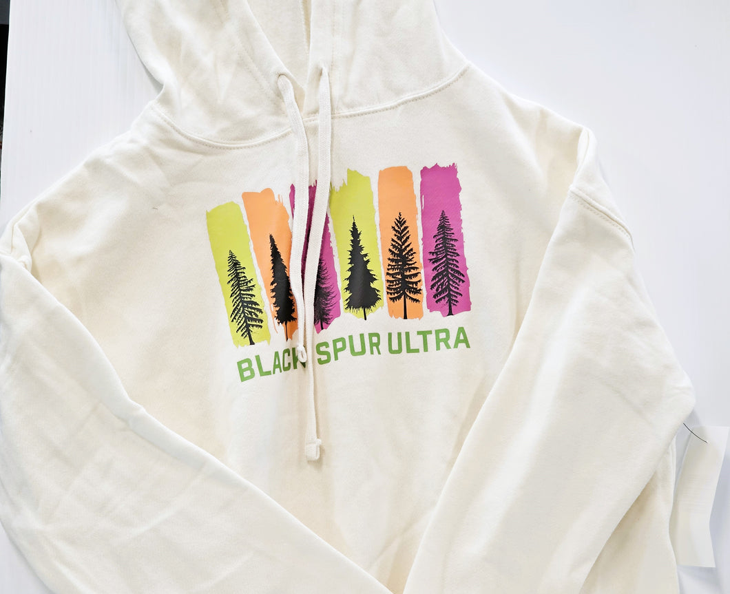 2024 Black Spur Ultra Cropped Hoodie w/Tree Stripes (Bone) - Women's