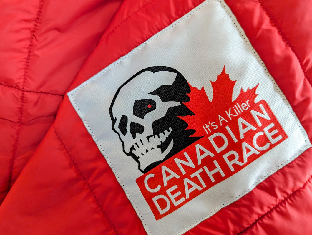 2023 Canadian Death Race Quilted Puffy Blanket (Red)